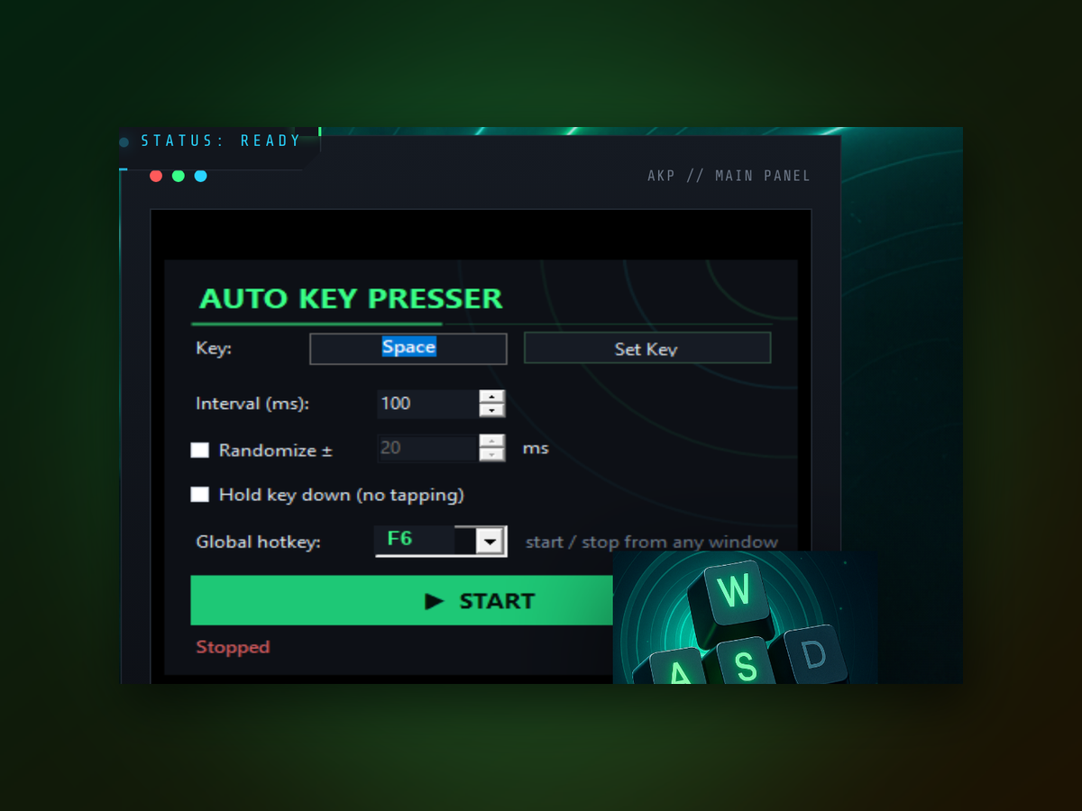 Automated Keyboard Presser window
